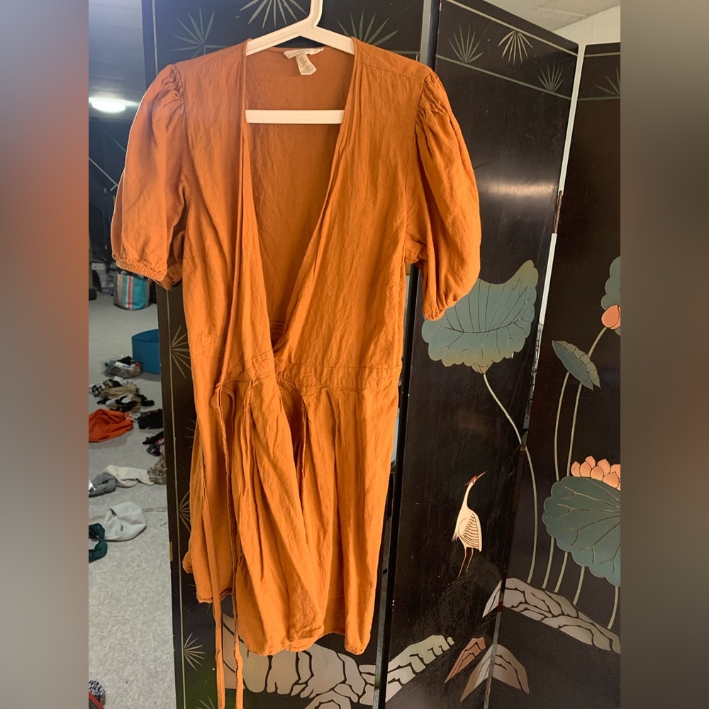 Linen wrap up dress
